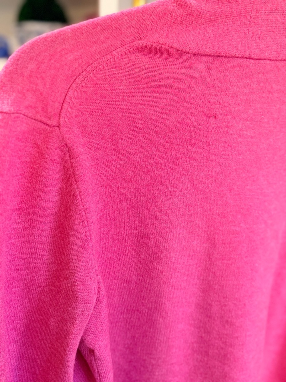 Kerri Rosenthal XOKR Heart Cardigan Pink Rainbow Stitch Open Front Sweater Small - Picture 9 of 12